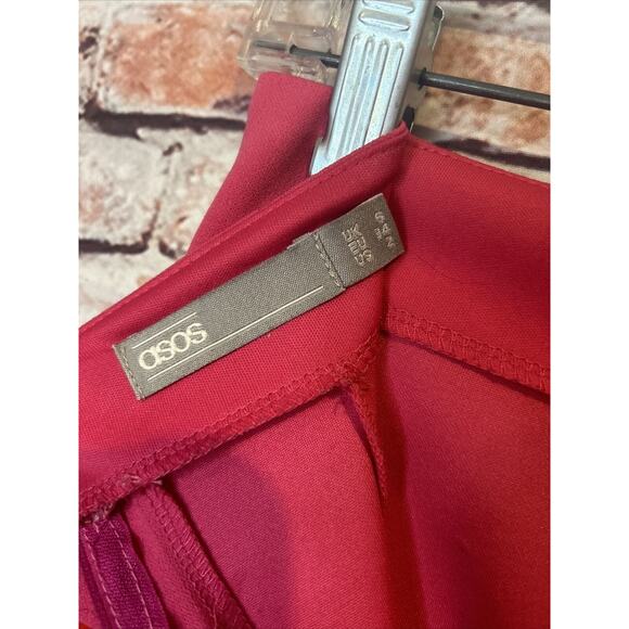 Asos pencil skirt gold buttons pink red a women's size 2 - Picture 6 of 7